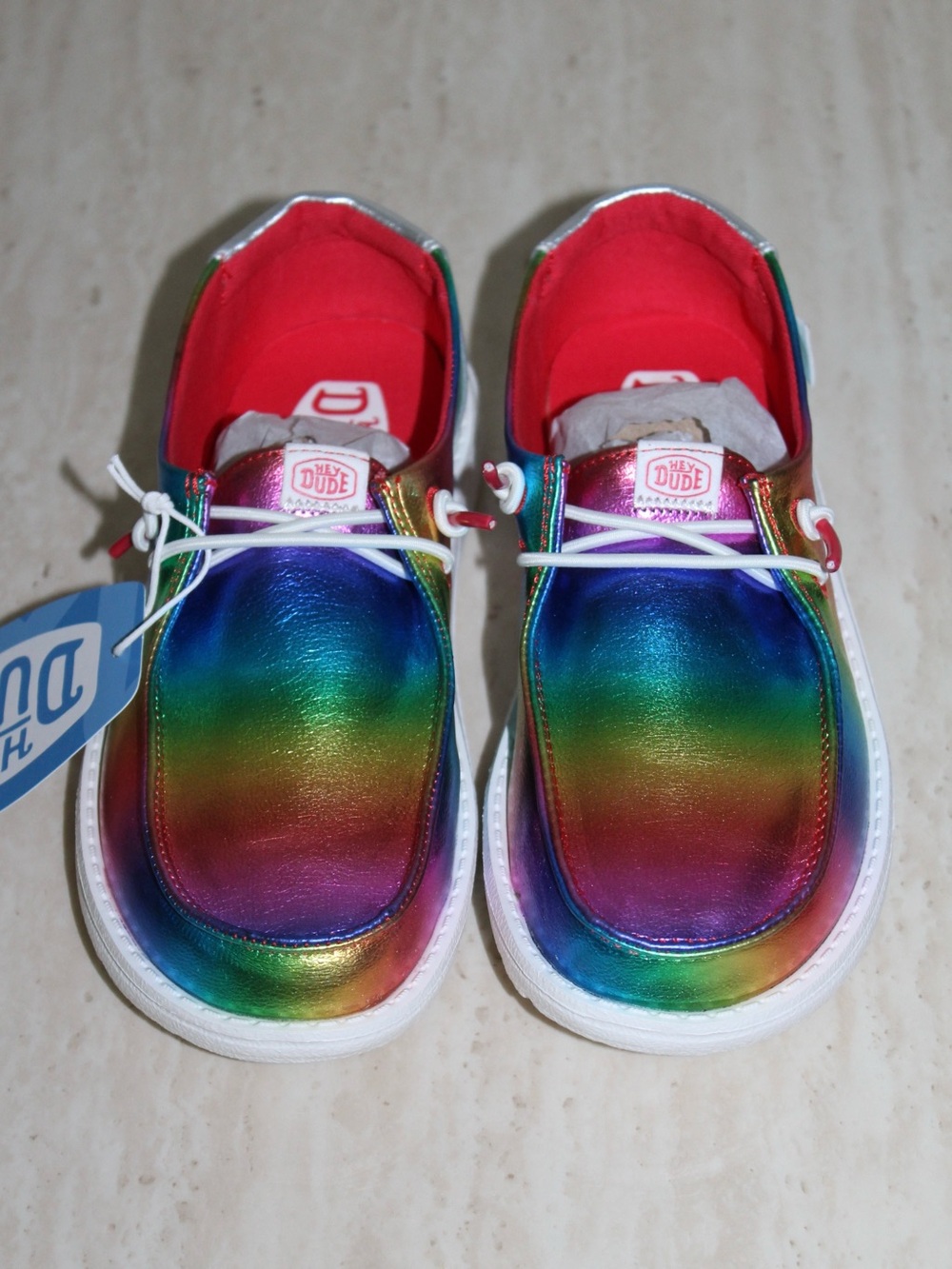 Hey Dude Wendy Rainbow Metallic Shoes (Youth/Kids) - Picture 9 of 16